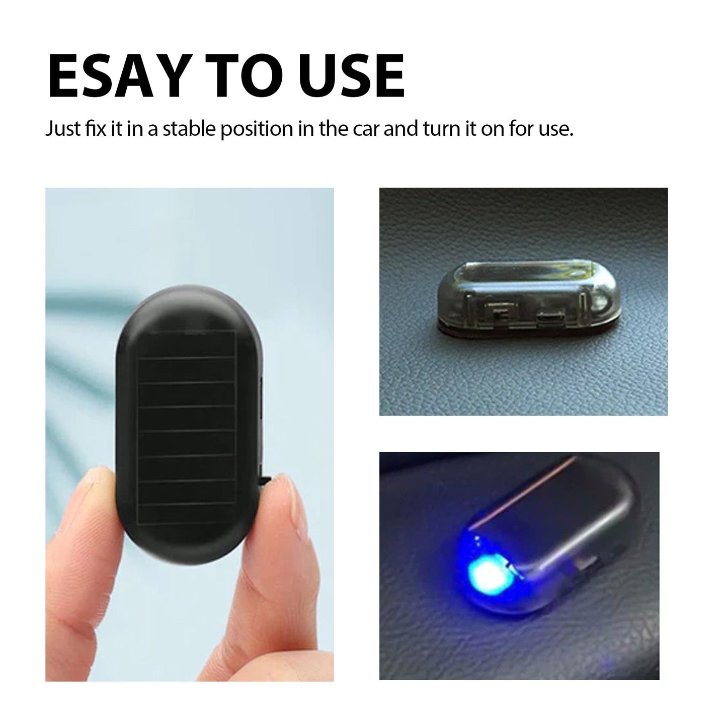 LED Anti-Theft Car Alarm Flashing Light – Induction Warning, Wiring Refit