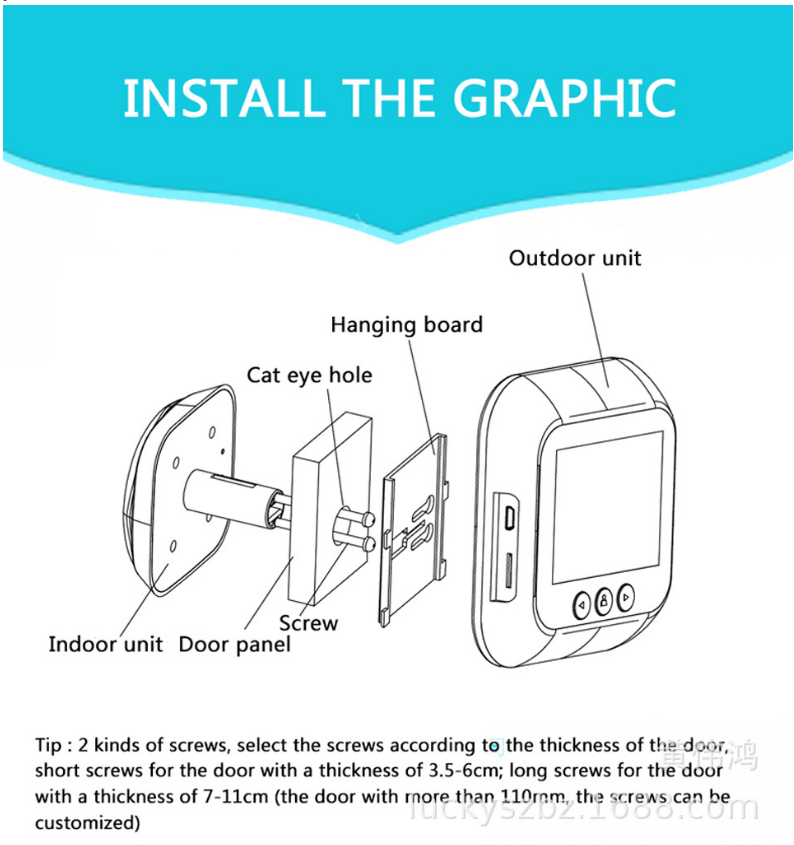 2.4" Smart Doorbell Peephole Camera – Electronic Cat Eye, Security Monitor