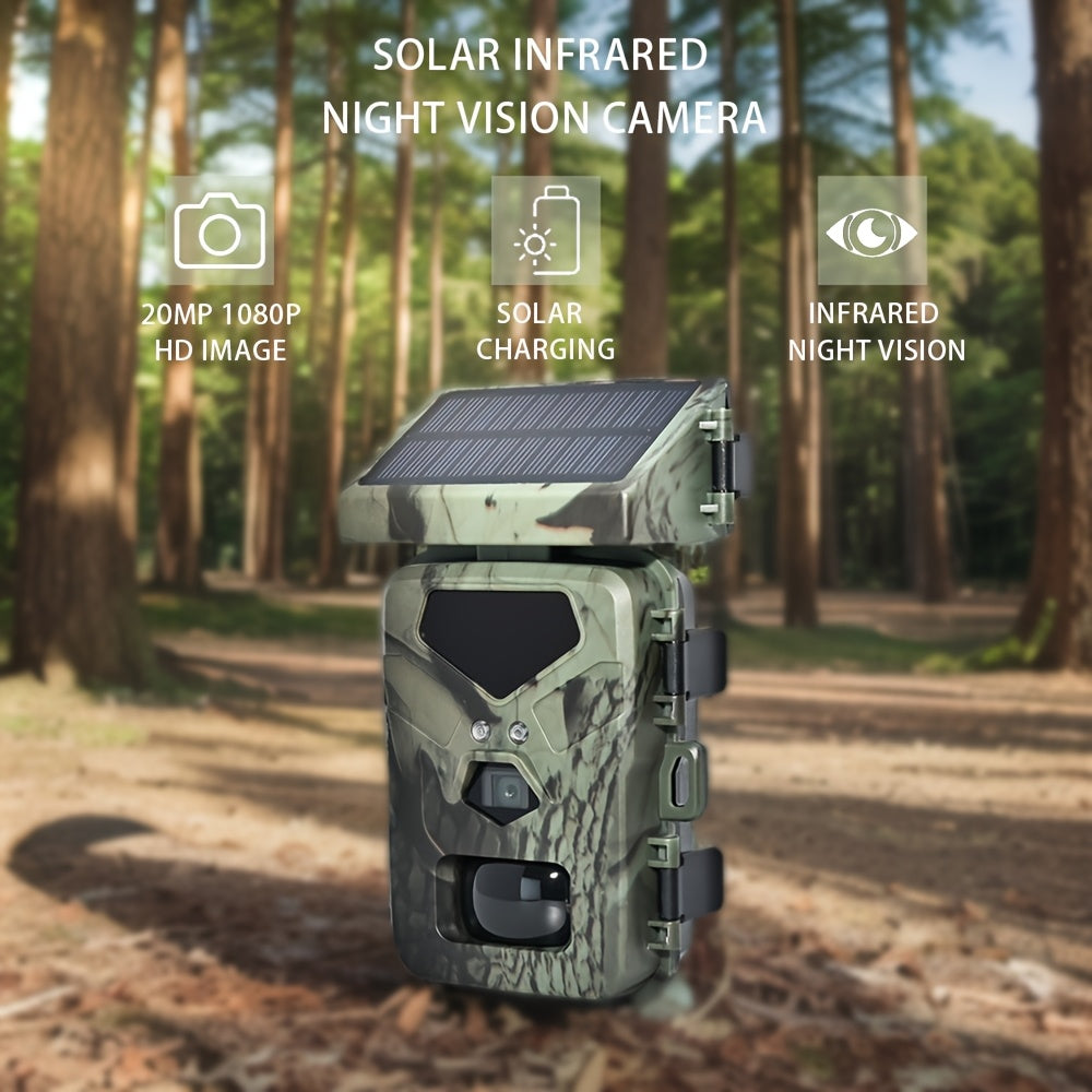 Solar Infrared Wildlife & Security Trail Camera – 20MP, Night Vision, Weatherproof