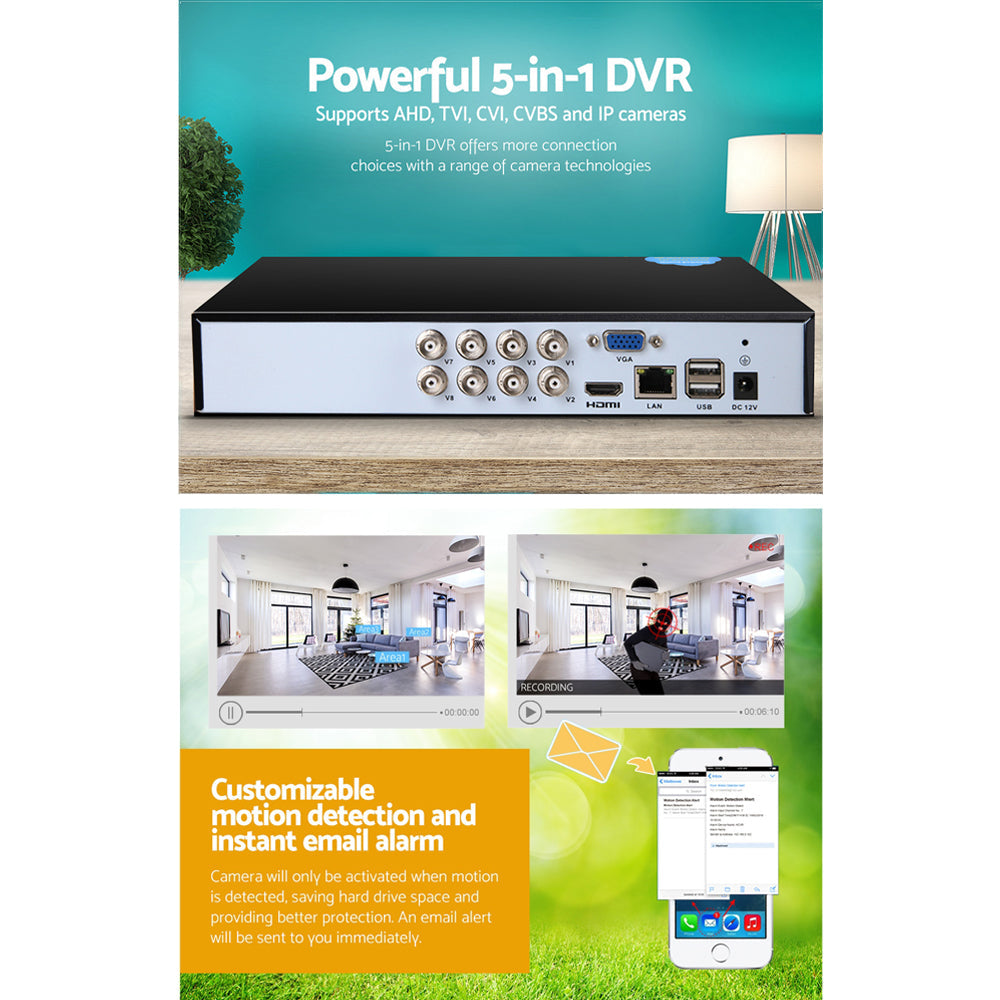 NNEDSZ 8-Channel CCTV Security Video Recorder – DVR, HD Recording, Remote Access