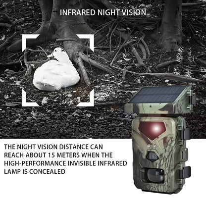 Solar Infrared Wildlife & Security Trail Camera – 20MP, Night Vision, Weatherproof