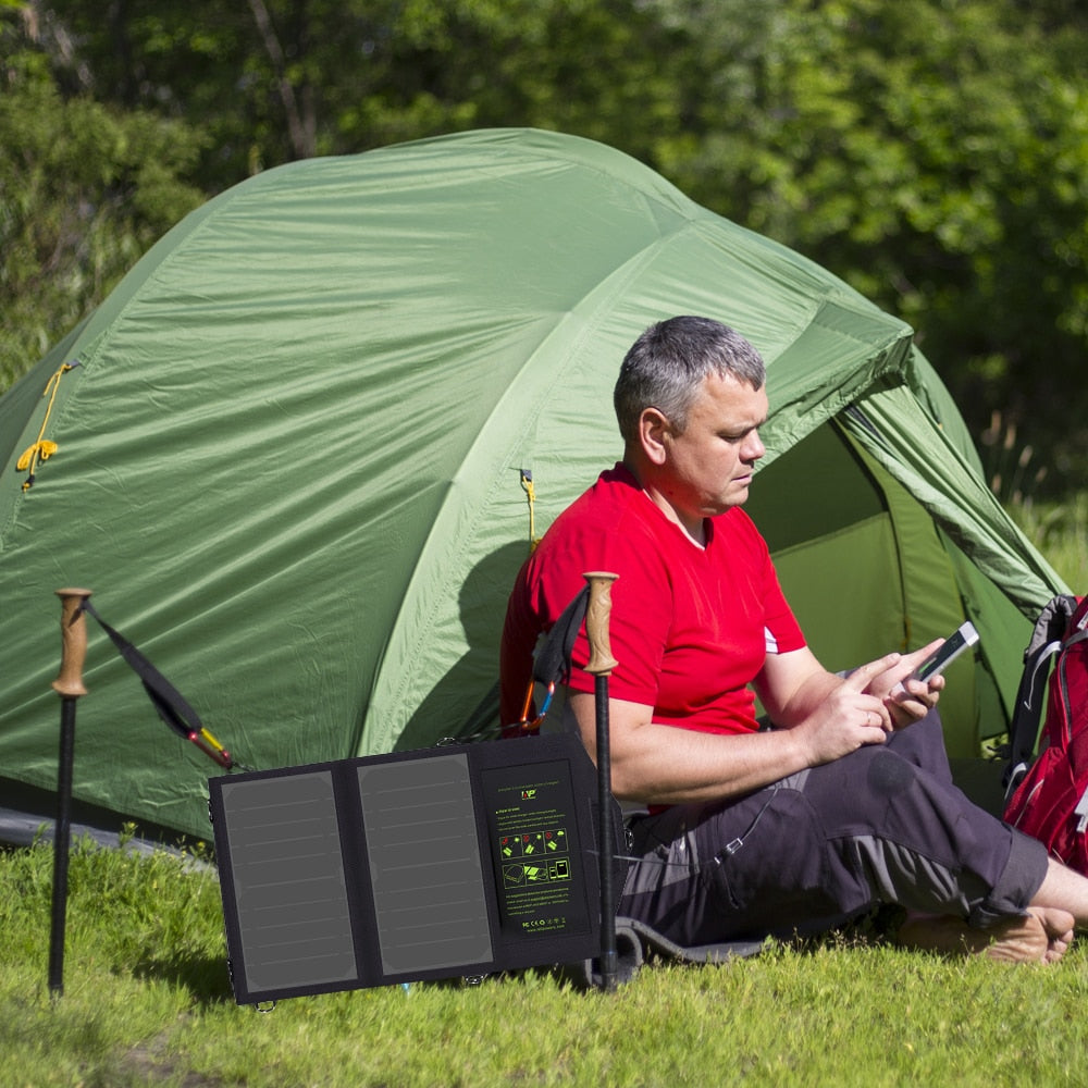 10W 5V Portable Solar Panel Charger – Outdoor Hiking & Emergency Phone Charging