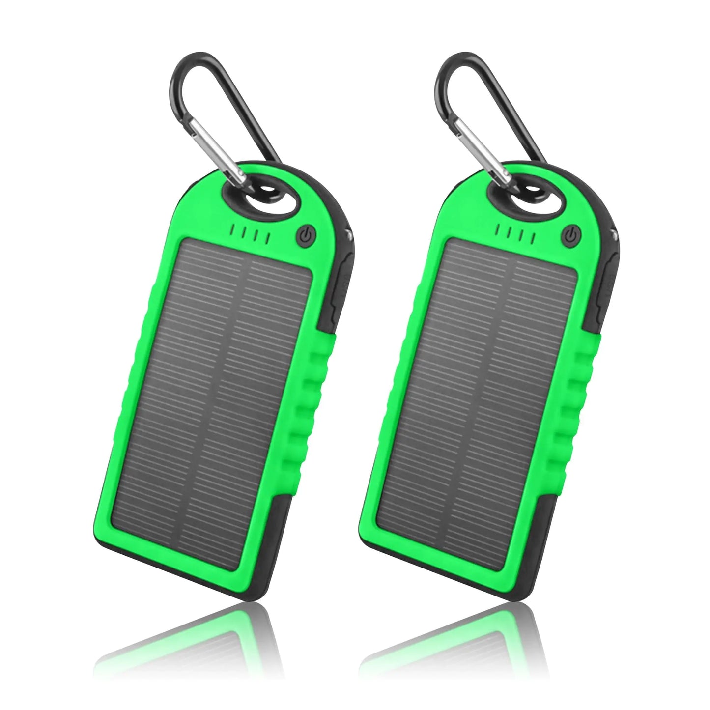 5000mAh Solar Power Bank Phone Charger – 2-Pack, Compact Outdoor Emergency Backup