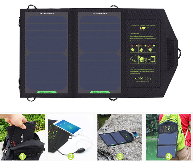 10W 5V Portable Solar Panel Charger – Outdoor Hiking & Emergency Phone Charging
