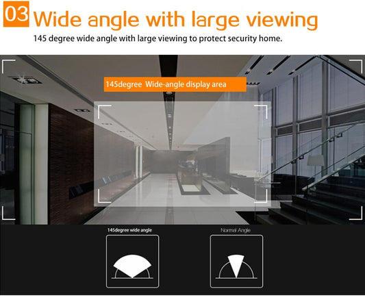 NNEIDS 4.3" Smart Door Peephole Security Camera – One-Key Watch, Black