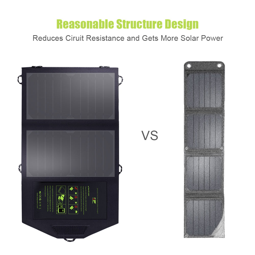 10W 5V Portable Solar Panel Charger – Outdoor Hiking & Emergency Phone Charging