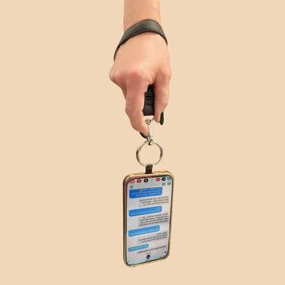 SaveTheGirls Clip & Go Strap with Pouch – Brushed Vegan Leather, Secure Card Carry