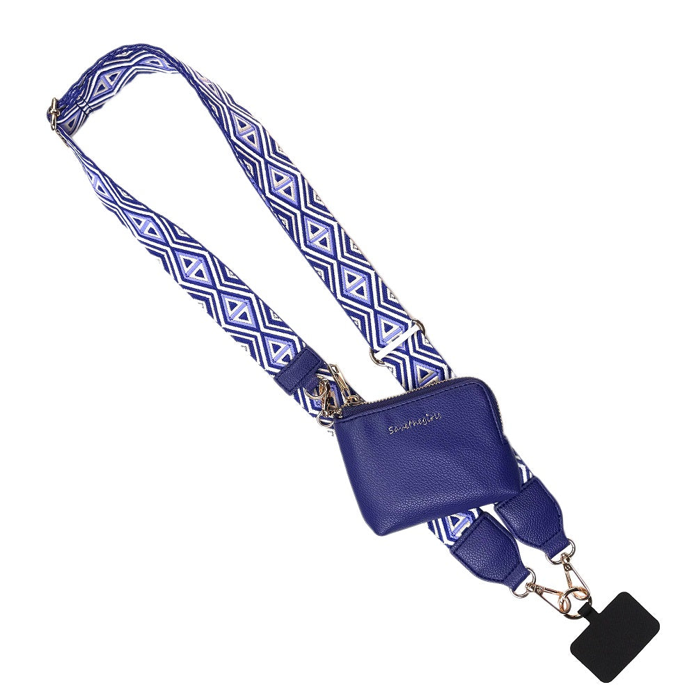 SaveTheGirls Clip & Go Strap with RFID Pouch – Diamond Pattern, Vegan Leather
