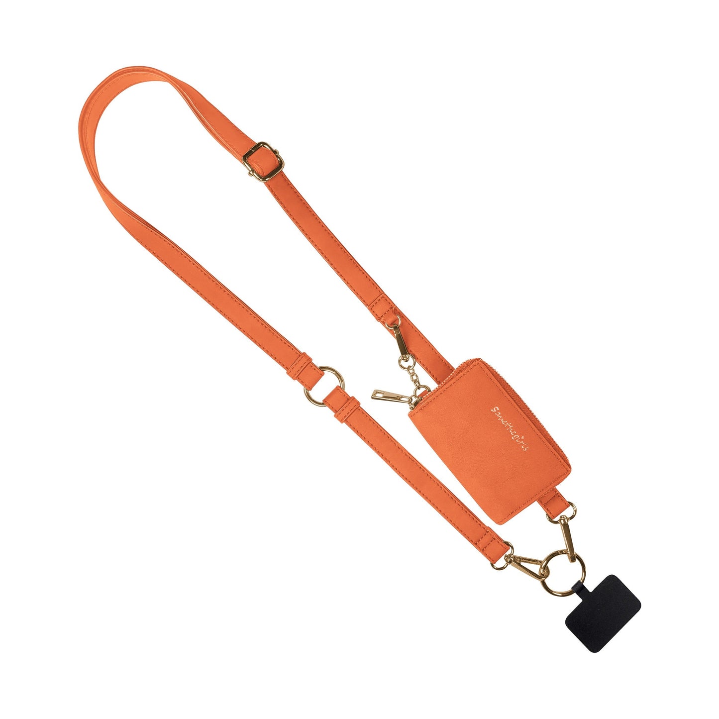 SaveTheGirls Clip & Go Strap with Pouch – Brushed Vegan Leather, Secure Card Carry