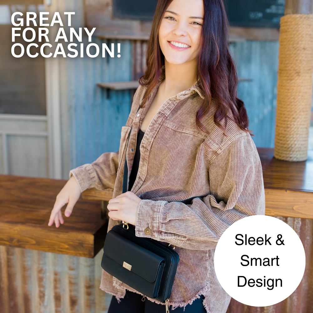 SaveTheGirls Captiva RFID Touch Screen Purse – Secure Crossbody Bag