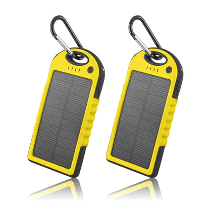 5000mAh Solar Power Bank Phone Charger – 2-Pack, Compact Outdoor Emergency Backup