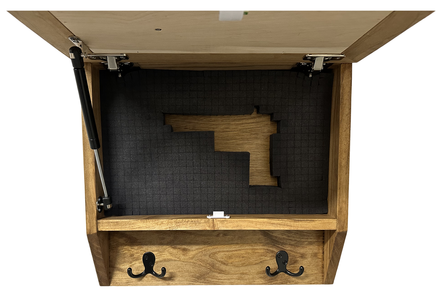 Family Tree Gun Safe Coat Rack - Handcrafted Wooden Gun Cabinets - Gun Shelf Hidden Storage for Rifles, Shotguns, & Handguns - Quick Access Hidden Wall Safe