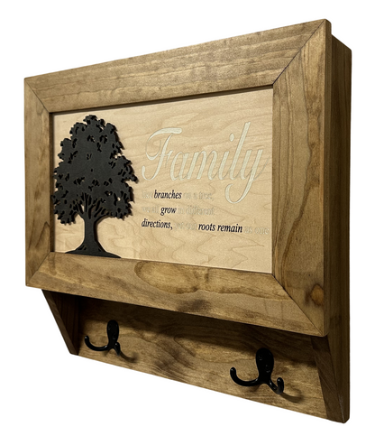 Family Tree Gun Safe Coat Rack - Handcrafted Wooden Gun Cabinets - Gun Shelf Hidden Storage for Rifles, Shotguns, & Handguns - Quick Access Hidden Wall Safe