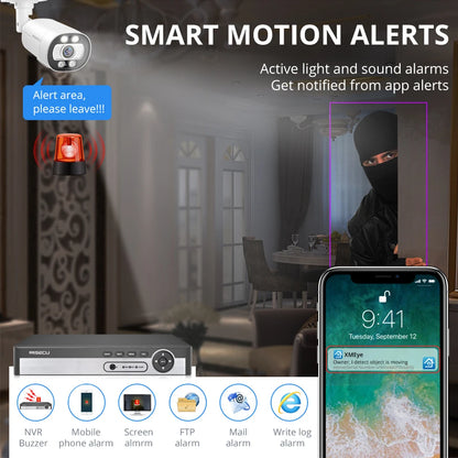 MISECU H.265 8CH 4K 5MP POE Camera Security System Outdoor 8MP Human Detect CCTV Surveillance Protection Color Night Vision P2P