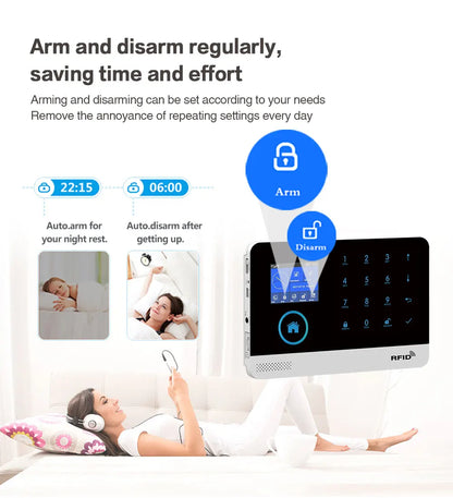 GauTone PG103 Tuya 4G 3G Alarm System GSM Home Security With IP Camera Wireless Solar Siren Support Alexa Smart Life