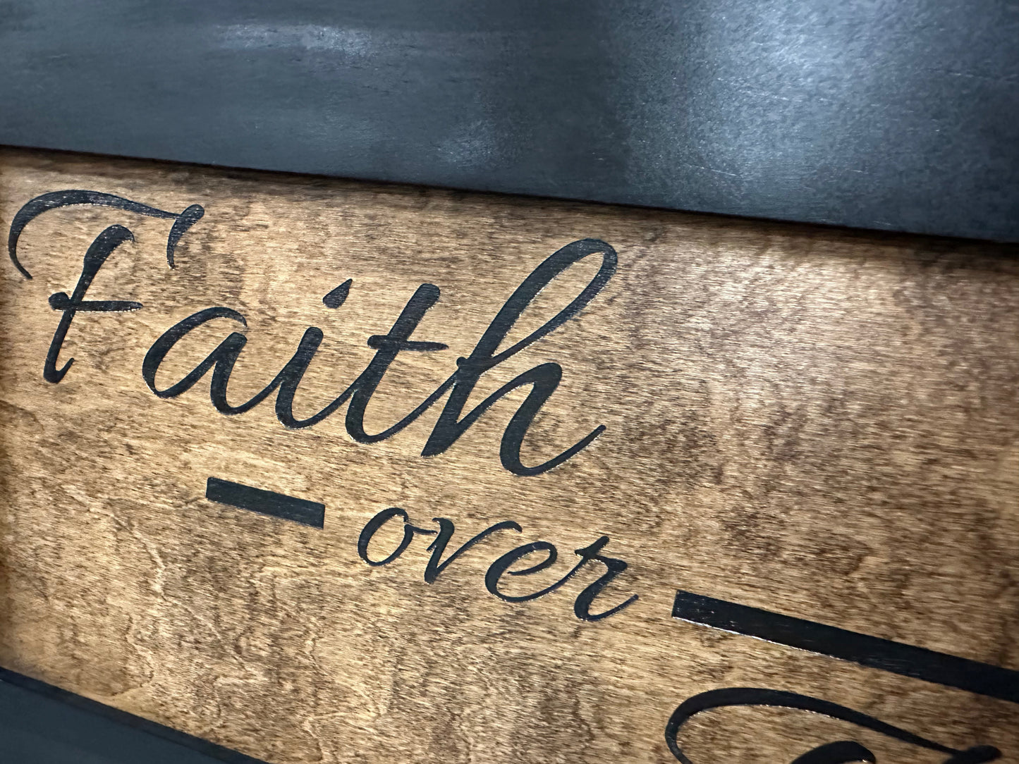Hidden Gun Storage Cabinet with Faith Over Fear Art Concealment Furniture