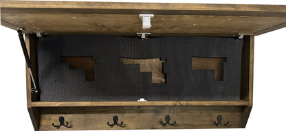 Mountain Scene Welcome Concealment Decor - Handcrafted Wooden Gun Cabinets - Gun Shelf Hidden Storage for Rifles, Shotguns, & Handguns - Quick Access Hidden Wall Safe