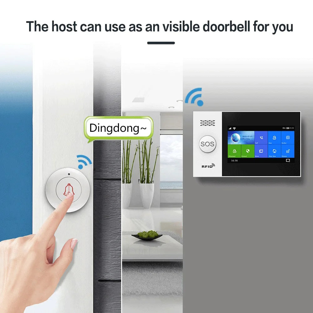 PGST 4G PG107 Tuya Wireless Home Alarm WIFI GSM Home Safety Belt Motion Detector Sensor Anti theft Alarm System Supports Alexa a