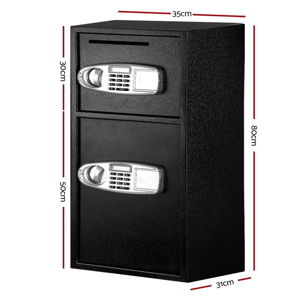 NNEDSZ Electronic Safe Digital Security Box Double Door LCD Display