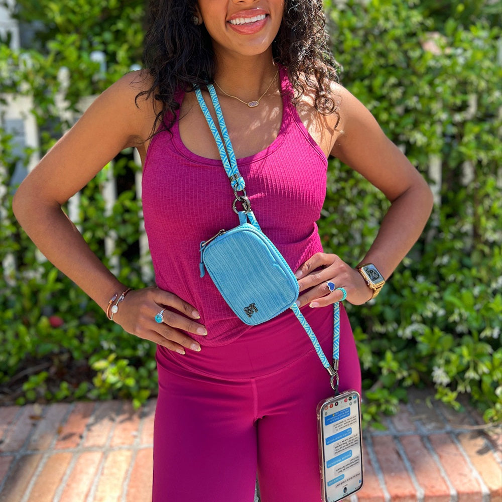 SaveTheGirls Active Crossbody Bag with RFID Pouch – Single Rope Strap