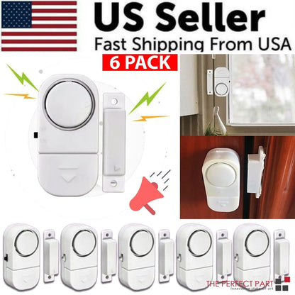 6-Pack Wireless Magnetic Door & Window Burglar Alarm System – Home Security Sensor Kit