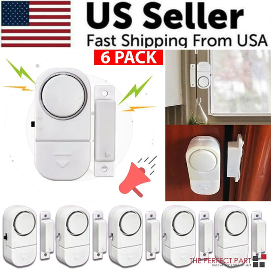 6-Pack Wireless Magnetic Door & Window Burglar Alarm System – Home Security Sensor Kit