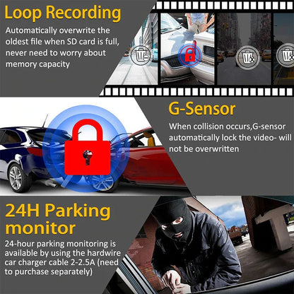 170° Wide Angle WiFi Dash Cam – 1080P HD, G-Sensor, Loop Recording, Car DVR