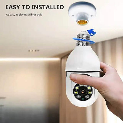 Bulb Camera Security Monitor – Hidden WiFi Surveillance, 360° View, Smart Home