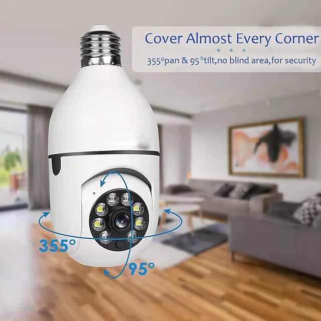 Bulb Camera Security Monitor – Hidden WiFi Surveillance, 360° View, Smart Home