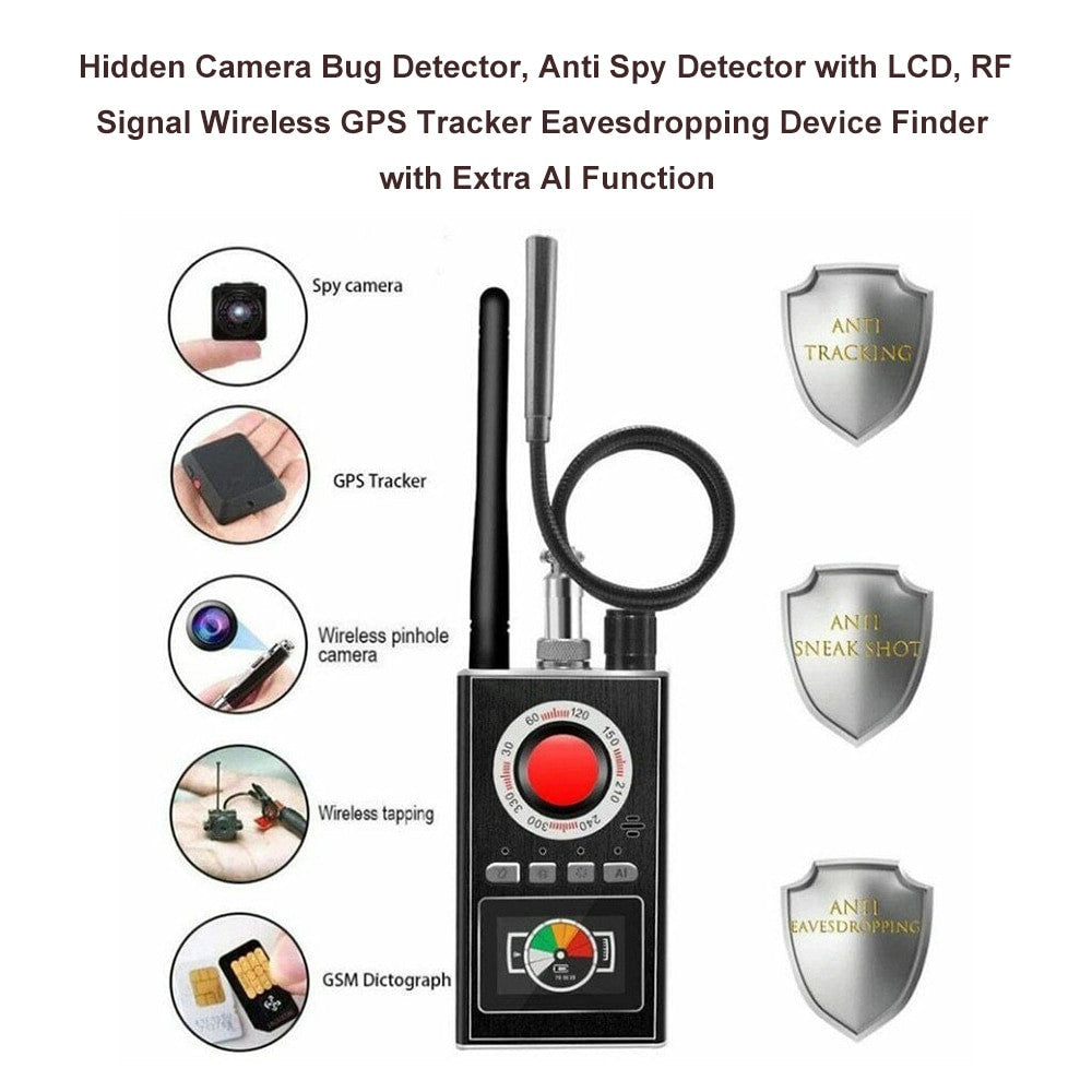 K88 Upgraded Anti-Spy Camera Bug Detector – RF Signal, Hidden Camera & GPS Finder