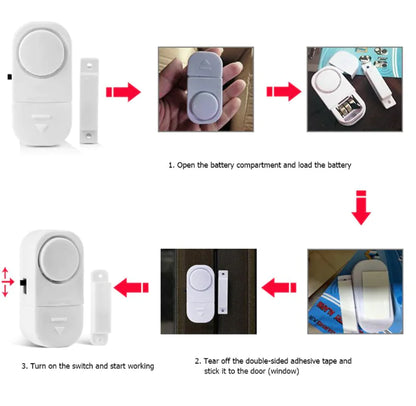 6-Pack Wireless Magnetic Door & Window Burglar Alarm System – Home Security Sensor Kit