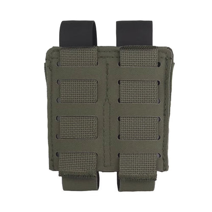 Signal & Steel Convertible 9mm Pistol Mag Pouch – MOLLE Single Magazine Holder (Covered or Open)