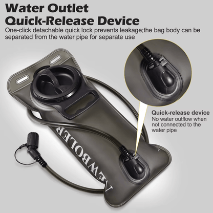 Signal & Steel Tactical Hydration Reservoir – 1.5L / 2L / 3L Water Bladder with Quick-Release Hose