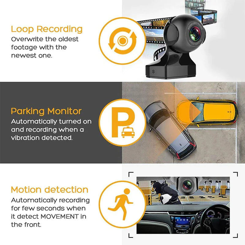 170° Wide Angle WiFi Dash Cam – 1080P HD, G-Sensor, Loop Recording, Car DVR